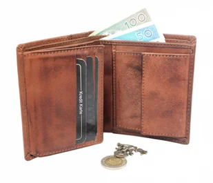 Wild Portfel Męski Skórzany JENNIFER JONES 5706 Skóra Licowa Mały Pionowy Bez Zapięcia - Portfele - miniaturka - grafika 4