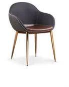 Krzesła - Halmar Krzesło Ciemny Popiel Brązowy Złoty Chrom K304 - miniaturka - grafika 1