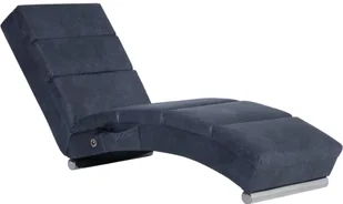 vidaXL Szezlong masujący, szary, sztuczna skóra zamszowa - Szezlongi - miniaturka - grafika 2