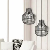 Lampy sufitowe - EULUNA Lampa wisząca Cloe klosz klatkowy z kryształami - miniaturka - grafika 1