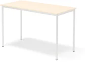 Meble do szkół i przedszkoli - AJ Produkty Stół BORS, 1400x700x900 mm, laminat brzoza, biały - miniaturka - grafika 1