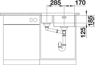 Blanco Solis 340/180-U stal szczotkowana zlewozmywak - Zlewozmywaki - miniaturka - grafika 3