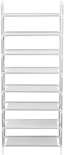 vidaXL Lumarko Stojak na buty z 8 półkami, metal i włóknina, srebrny 330043 - Szafki na buty - miniaturka - grafika 4