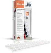 Akcesoria do bindownic - Peach pb412  01 plastikowe począwszy od ofert dla prestiżowych klientów po raporty roczne DIN A4, 12 MM, 95 arkuszy, 100 sztuk, białe PB412-01 - miniaturka - grafika 1