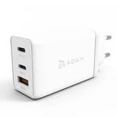Ładowarki do telefonów - Adam Elements Ładowarka sieciowa Adam Elements Omnia F6 USB-C 65W PD 3.0 QC 3.0, biała + kabel 4710343471776 - miniaturka - grafika 1