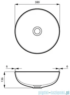 Massi Umywalka nablatowa MOLIS YASMIN 38x38x13,6 cm MSU-0013-YA - Umywalki - miniaturka - grafika 3
