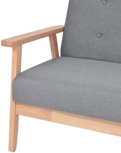 vidaXL Zestaw sof, 2 szt., tkanina, jasnoszara - Komplety wypoczynkowe - miniaturka - grafika 7