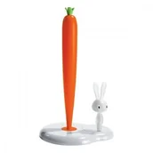 Pozostałe akcesoria kuchenne - Alessi Stojak na ręcznik papierowy Bunny & Carrot - biały ASG42/H W - miniaturka - grafika 1