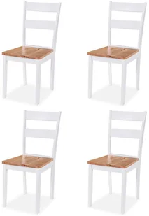 vidaXL 5-częściowy zestaw mebli do jadalni, MDF i drewno kauczukowe - Stoły z krzesłami - miniaturka - grafika 3