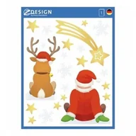 Ozdoby bożonarodzeniowe - Naklejki Z-DESIGN foliowe na okn-mikołaj i renifer AVERY ZWECKFORM 9szt. /52299/ ZW763 - miniaturka - grafika 1