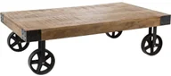 Ławy i stoliki kawowe - Stolik kawowy na kółkach SILAS 117 x 70 cm drewno mango 157175 - miniaturka - grafika 1