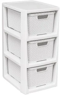 BranQ RATTAN 1725 STOJAK Z TRZEMA KOSZYKAMI BIEL ANTYCZNA 5901098172516 - Pojemniki łazienkowe - miniaturka - grafika 2