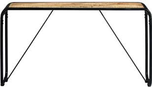 vidaXL Stolik konsola, 140x35x76 cm, lite surowe drewno mango - Konsole i sekretarzyki - miniaturka - grafika 2