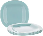 Talerze - Luminarc Kwadratowy talerz płytki CARINE 27 cm, 6 szt. turkusowy - miniaturka - grafika 1