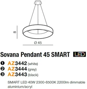 Azzardo SMART Lampa wisząca Sovana 45 SMART AZ3444 - Systemy inteligentnych domów - miniaturka - grafika 3
