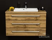 Szafki łazienkowe - Szafka wisząca z umywalką 100/39/3 FKS seria Fokus NE FKS-NE-U100/39/3 FKS LIZ - miniaturka - grafika 1