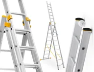 Drabiny - ALVE Drabina aluminiowa 3x10 Forte + Koła I Hak - miniaturka - grafika 1