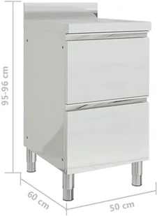 VidaXL Szafka gastronomiczna z 2 szufladami, stal nierdzewna 151178 VidaXL - Meble gastronomiczne - miniaturka - grafika 7