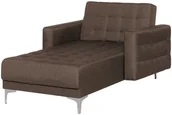 Narożniki - Beliani Szezlong tapicerowany ciemnobrązowy ABERDEEN - miniaturka - grafika 1