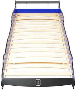 vidaXL Łóżko dziecięce w kształcie samochodu, 90x200 cm, niebieski vidaXL - Łóżka dla dzieci i młodzieży - miniaturka - grafika 4