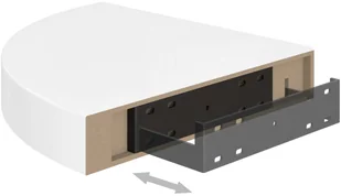 vidaXL vidaXL Narożne półki ścienne, 2 szt., połysk, białe, 25x25x3,8 cm, MDF - Półki do salonu - miniaturka - grafika 8