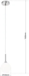 Orion Lampa wisząca Snowwhite, 1-punktowa, nikiel - Lampy sufitowe - miniaturka - grafika 5