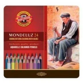 Koh-I-Noor Kredki akwarelowe 24 kol Mondeluz w metalowej kasecie 8593539232520 - Kredki, ołówki, pastele i pisaki - miniaturka - grafika 2