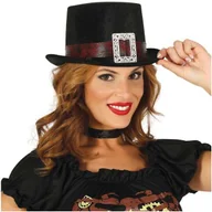 Dodatki do strojów karnawałowych - Guirca Kapelusz "Velvet" czarny GUIRCA GU13024 - miniaturka - grafika 1