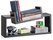 Półki na dokumenty - Relaxdays Relaxdays Regał ścienny, 2-częściowy zestaw, nowoczesny design, półka ścienna, regał na przyprawy, wisząca półka regałowa, prosta w kształcie litery U, czarny - miniaturka - grafika 1