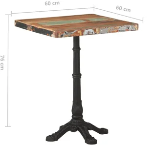 vidaXL Lumarko Stolik bistro, 60x60x76 cm, lite drewno odzyskane 321086 - Stoły - miniaturka - grafika 6