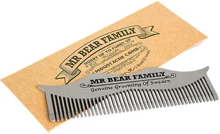 Mr Bear Family Stalowy Grzebień do Wąsów - Kosmetyki i akcesoria do pielęgnacji brody - miniaturka - grafika 2