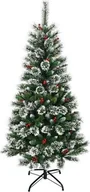 Choinki - Costway Sztuczna choinka 150 cm ośnieżony świerk z podstawką CM22799 - miniaturka - grafika 1