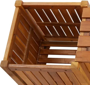 vidaXL Ławka ogrodowa z 2 donicami, 150x30x40 cm, lite drewno akacjowe - Ławki ogrodowe - miniaturka - grafika 4