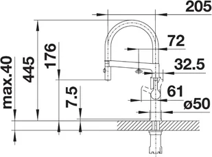 Blanco SOLENTA-S Senso stalowy 523127 - Baterie kuchenne - miniaturka - grafika 3