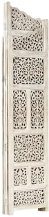 vidaXL vidaXL Parawan 4-panelowy, rzeźbiony, biały, 160x165 cm, drewno mango - Parawany - miniaturka - grafika 10