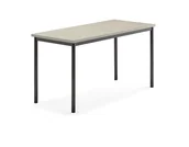 Meble do szkół i przedszkoli - AJ Produkty Stół SONITUS, 1400x600x720 mm, jasno szare linoleum, antracyt - miniaturka - grafika 1