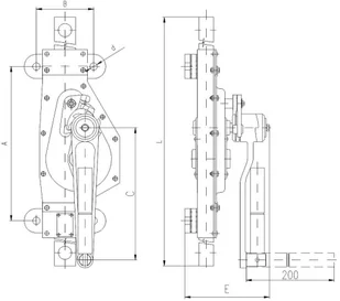 220 Podnośnik mechaniczny zębaty do kontenerów wersja ścienna udźwig 2,5 T wysokość 850 mm) 22077076 77076-uniw - Wyposażenie gospodarstwa rolnego - miniaturka - grafika 2