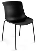 Krzesła - Unique Meble Krzesło EASY A czarne, metalowa podstawa - miniaturka - grafika 1