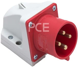 PCE Wtyczka odbiornikowa 32A 4P 400V czerwona IP44 524-6 524-6 - Gniazdka elektryczne - miniaturka - grafika 2