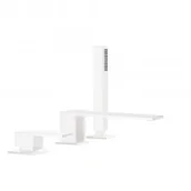 Baterie wannowe i prysznicowe - Tres 00616105BM CUADRO COLORS Bateria wannowa trzyotworowa Biały matowy - miniaturka - grafika 1