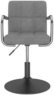 Fotel biurowy, krzesło biurowe vidaXL Obrotowe krzesło biurowe, jasnoszare, tapicerowane aksamitem! 334606 - Fotele i krzesła biurowe - miniaturka - grafika 4