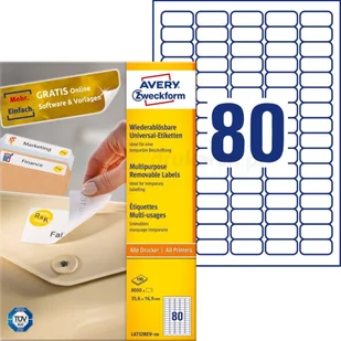 Avery Zweckform Etykiety usuwalne Zweckform 35,6 x 16,9mm 100 ark./op. L4732REV-100 - Etykiety samoprzylepne i bloki etykiet - miniaturka - grafika 4