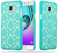 Etui i futerały do telefonów - Cadorabo Samsung Galaxy A5 (6) Model 2016 Hard-Case etui na telefon komórkowy firmy cadorabo  kwiaty Paisley Henna wzór ochrona  pokrowiec osłona Bumper Back Case Cover, zielony DE-107646 - miniaturka - grafika 1