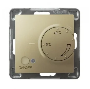 Ospel Regulator temperatury z czujnikiem napowietrznym Impresja ZŁOTY METALIK RTP-1YN/M/28 - Wyłączniki światła i elektryczne - miniaturka - grafika 2