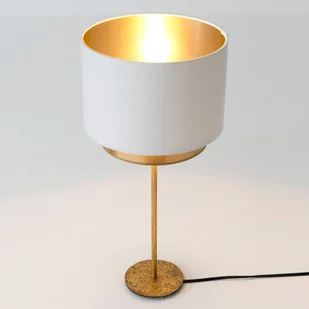 Hollander Lampa stołowa Mattia jedwab biała/złota - Lampy stojące - miniaturka - grafika 2