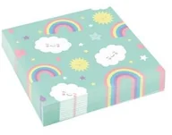 Dekoracje i nakrycia stołu na imprezę - Amscan Serwetki urodzinowe Tęcza i Chmurka 33 cm 20 szt 9904302 - miniaturka - grafika 1