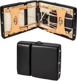 tectake 3-strefowy stół do masażu z wyściółką 10 cm, rolkami i drewnianą ramą - czarny 400278 - Stoły i łóżka do masażu - miniaturka - grafika 5