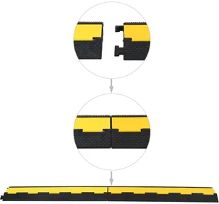 vidaXL Najazd kablowy, 2-kanałowy, gumowy, 101,5 cm vidaXL - Wyposażenie miejsc publicznych - miniaturka - grafika 3