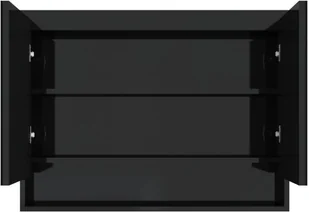 vidaXL vidaXL Szafka łazienkowa z lustrem 80x15x60 cm MDF czerń z połyskiem 8720286391570 - Szafki łazienkowe - miniaturka - grafika 5