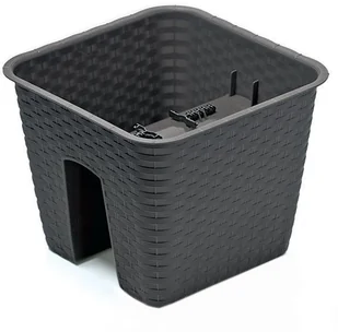 Prosperplast Doniczka balkonowa na balustradę 27.2 x 27.2 cm antracytowa RAIL - Donice - miniaturka - grafika 2